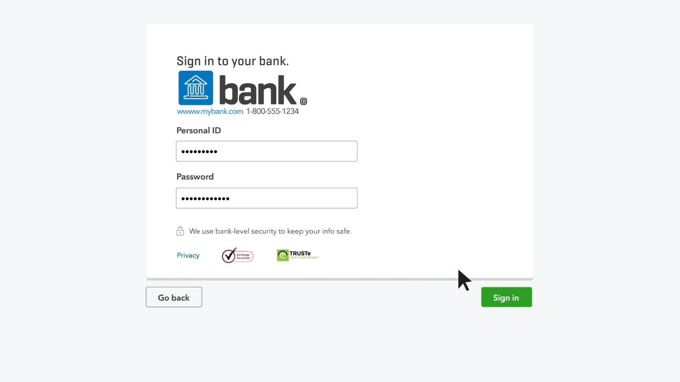 Connecting your bank account with QuickBooks