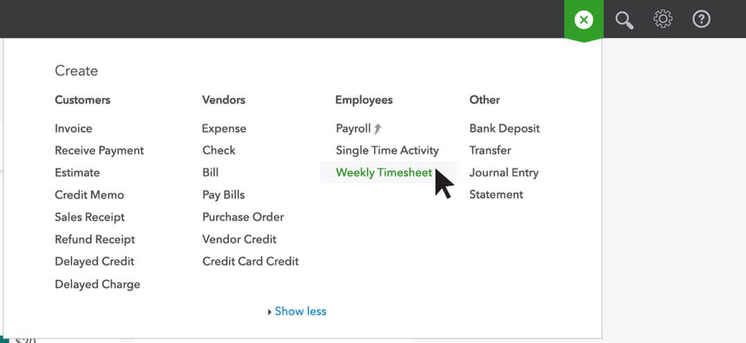 Time tracking invoice in QuickBooks