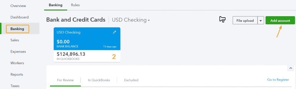 Connect bank Accounts to QuickBooks