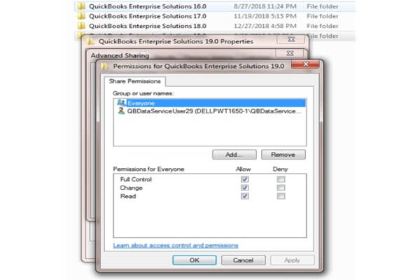 Set proper folder permissions; QuickBooks Error code 6123
