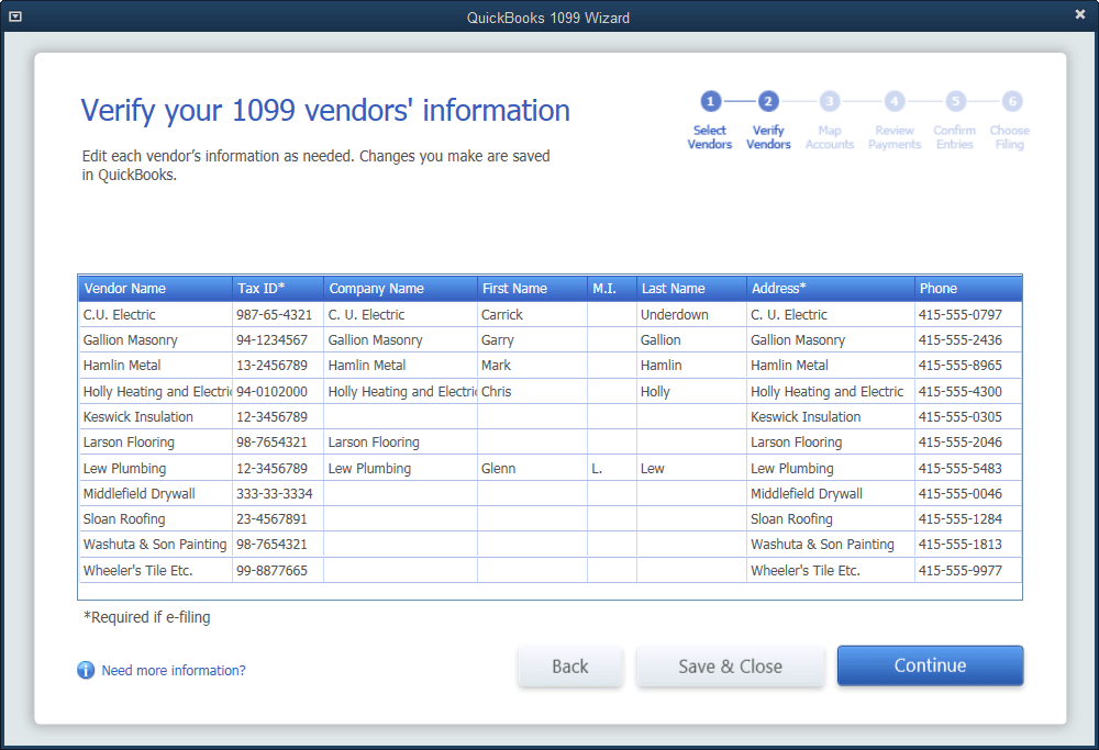 QuickBooks 1099 Form