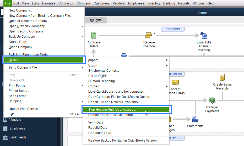 Enable Multi-user mode in QuickBooks