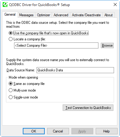 QuickBooks ODBC Driver