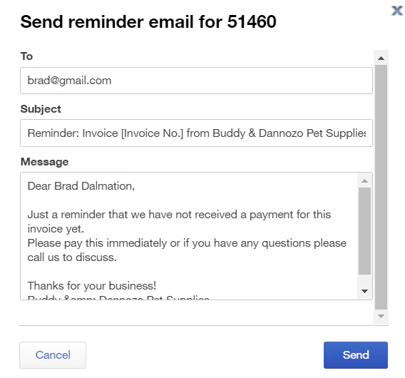 Past due Email Invoice Reminder