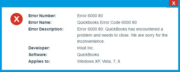 QuickBooks Error 6000 80