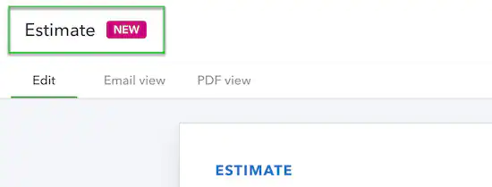 QuickBooks Online estimate new version