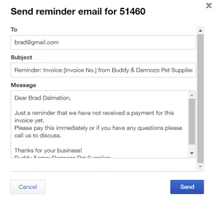 Example of Invoice Reminder