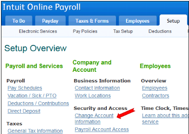 Change QuickBooks Online Password and User id