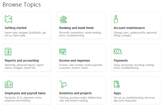 QuickBooks Browse Topic