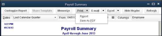 Create a Payroll Summary Report