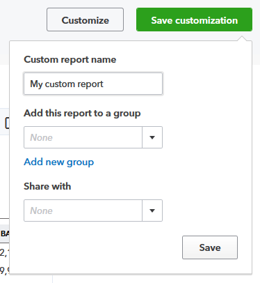 QuickBooks Memorized Reports