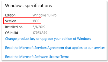 Windows10 version