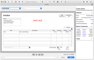 Past Due stamp on invoices