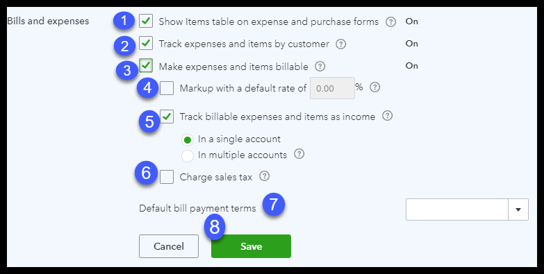 Set up expenses in QuickBooks Online