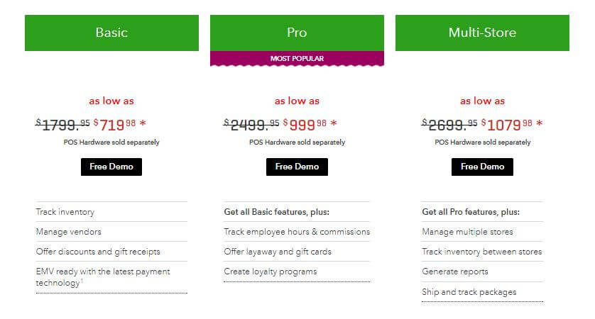 QuickBooks Desktop Point of Sale Comparison