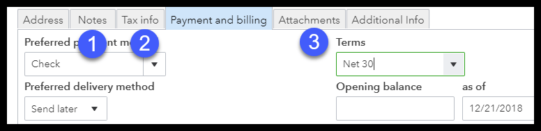 Notes, Tax Information, and Attachments in QuickBooks Online Customer Profile