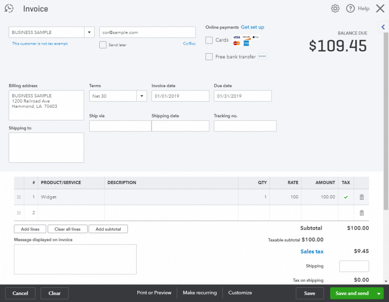 Automated sales tax in QuickBooks Online