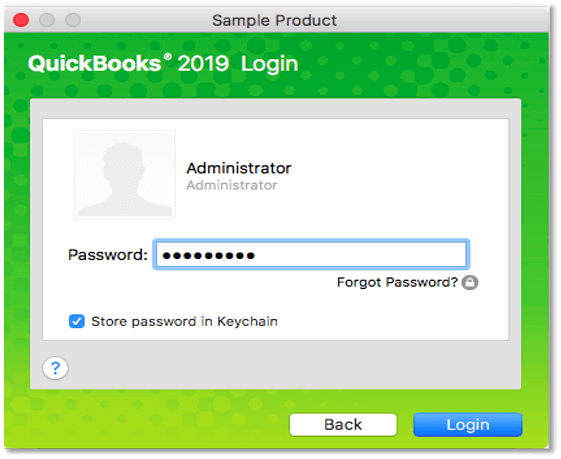 Reset QuickBooks Admin password for mac