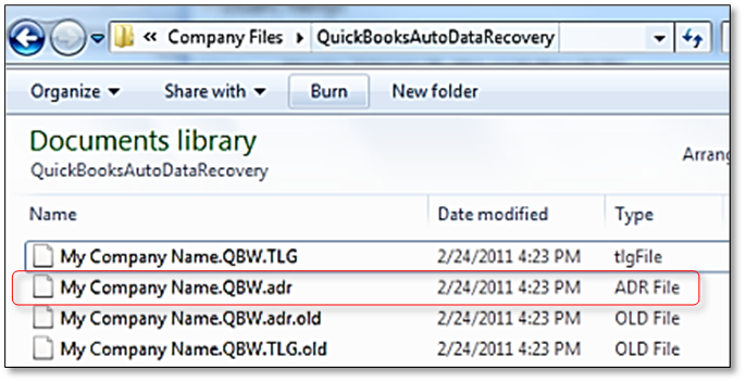 QuickBooks Auto Data Recovery