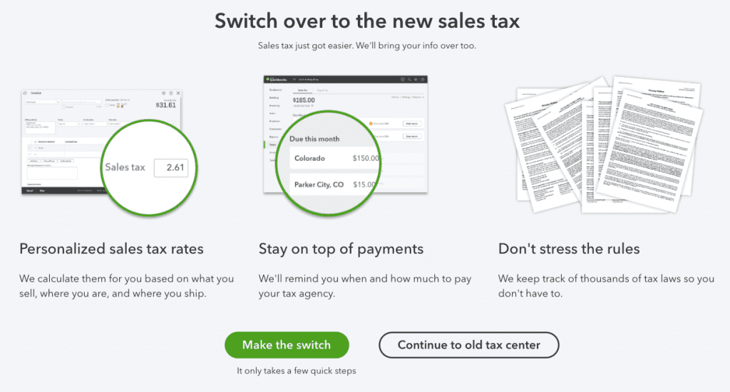 switch over to the new sales tax