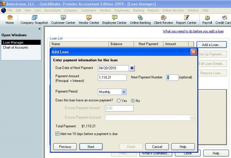 QuickBooks Loan Manager Record a loan payment in QBs