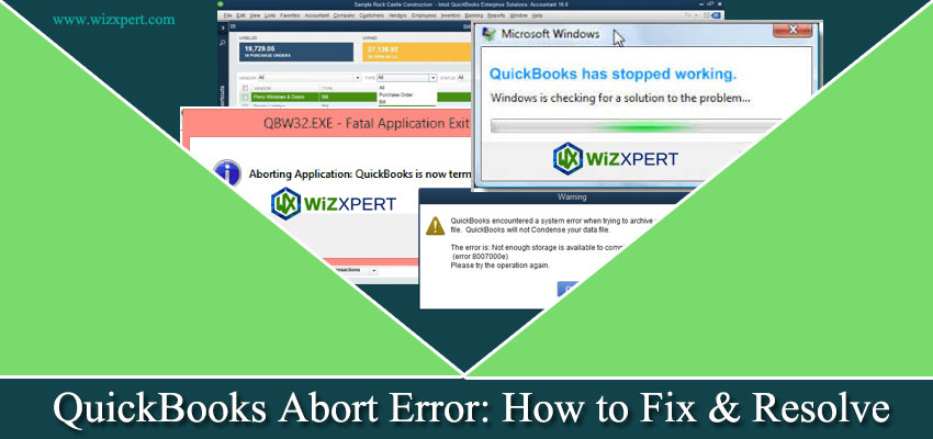 QuickBooks Abort Error How to Fix Resolve