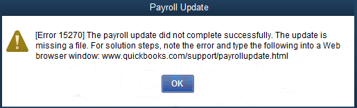 QuickBooks Error 15270 Message 