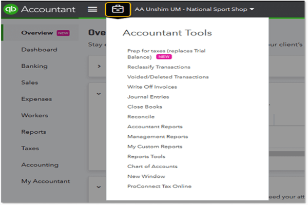 QuickBooks Online accountant tools