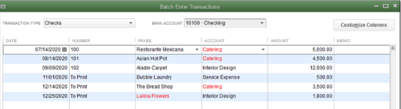 Enter and delete transactions by batch in QuickBooks Desktop.
