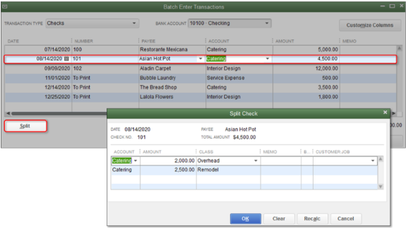 Enter and delete transactions by batch in QuickBooks Desktop.