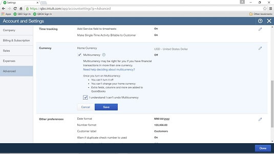 Multi-Currency in QuickBooks