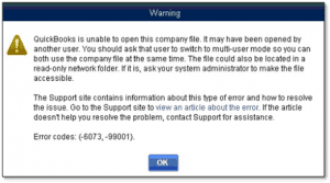 QuickBooks Error code 6073