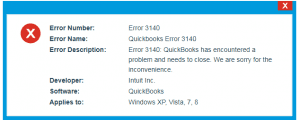 QuickBooks Error 3140