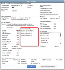 to know the version of QuickBooks last used to open your file; Check QuickBooks Version