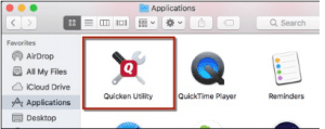 Double-tap on the Applications folder and the Quicken utility