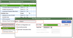 Create a memorized Transction Group