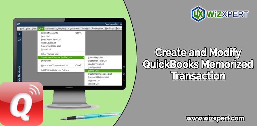 Create and Modify QuickBooks Memorized Transaction images