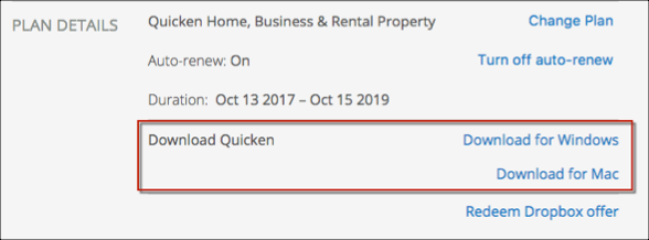 Download a copy of Quicken