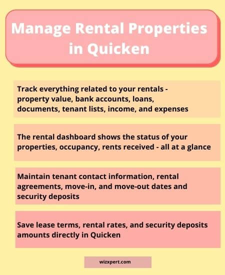 manage rental properties in Quicken