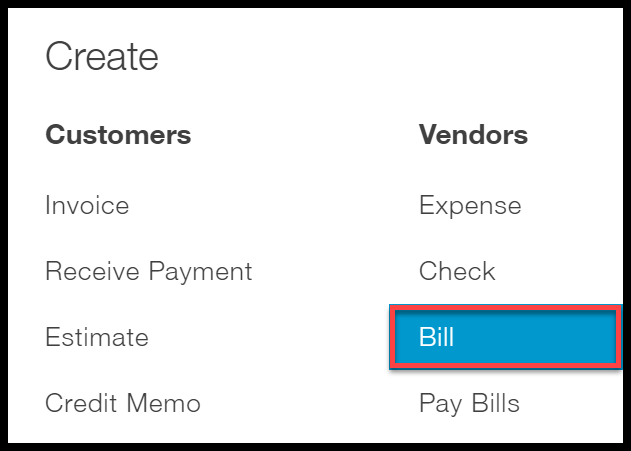 select bill quickbooks online