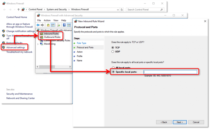 Configure firewall settings