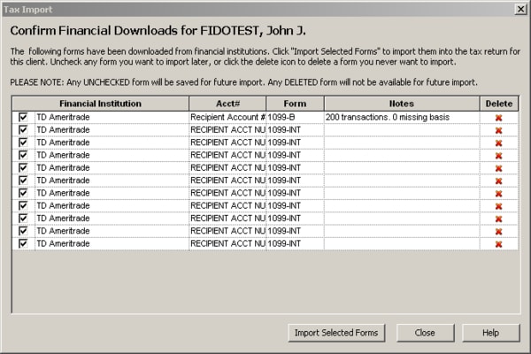 Intuit ProSeries-Download financial data