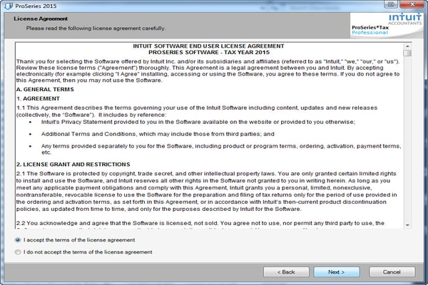 Peer-To-Peer installation of Intuit ProSeries