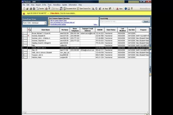 Task schedular in Intuit ProSeries