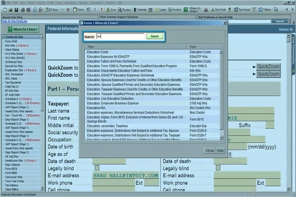 Intuit ProSeries-Where Do I Enter