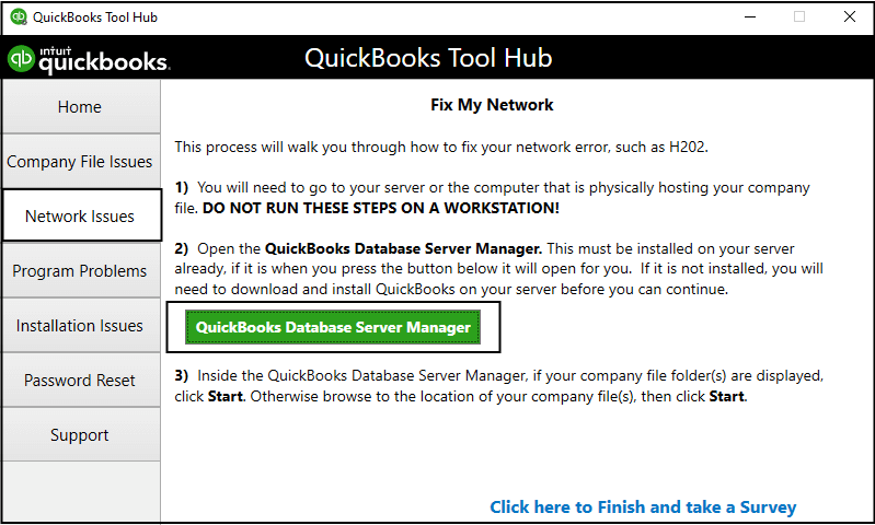 QuickBooks database server manager