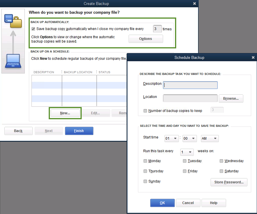 Schedule Automatic Backup for QuickBooks Desktop