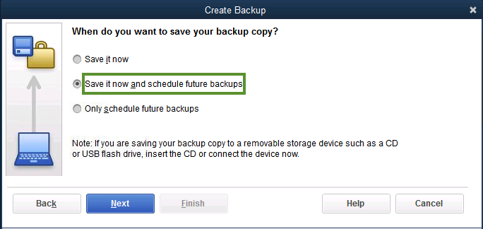 Backup options in QuickBooks Desktop