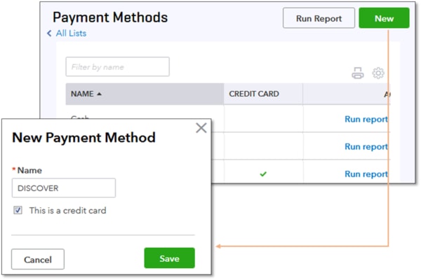 QuickBooks Online Payment methods 