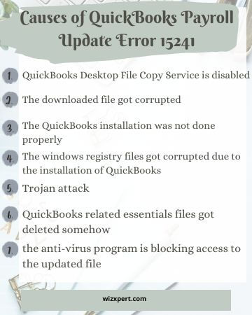 Causes of QuickBooks Error 15241